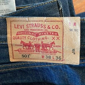 Mens 501 Jeans 38 x 36 dark denim